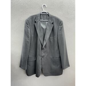 Bert Pulitzer Mens Suit Coat Size 50L Gray Supra Suede Two Button Up